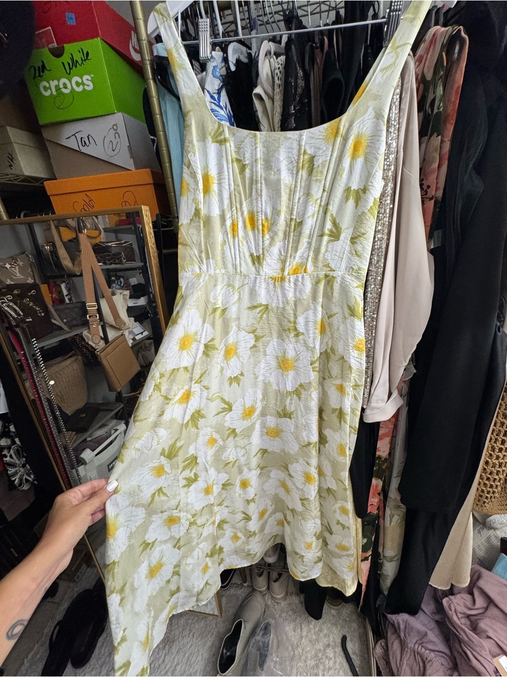 Floral White & Yellow Sundress
